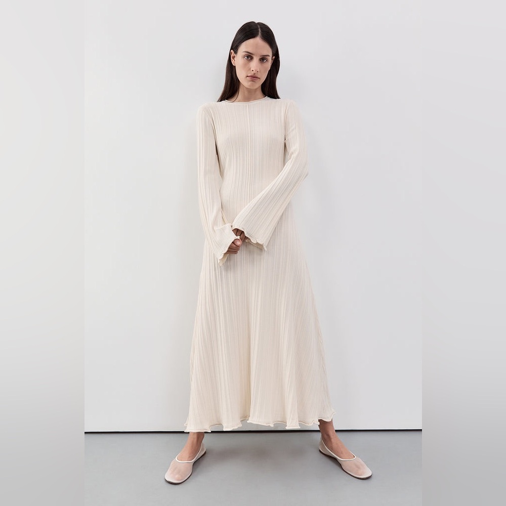 DISSH Cream Long Ribbed Maxi Dress